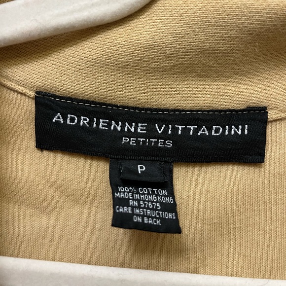 Adrienne Vittadini Camel Colored 100% Cotton Shacket with Gold Hardware - Picture 6 of 6